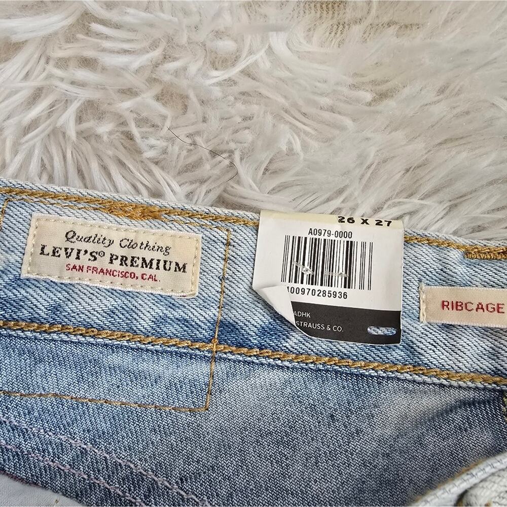Levi's Ribcage Super High Rise Ankle Straight Light Wash Jeans NWT 26 X 27 - Picture 12 of 16